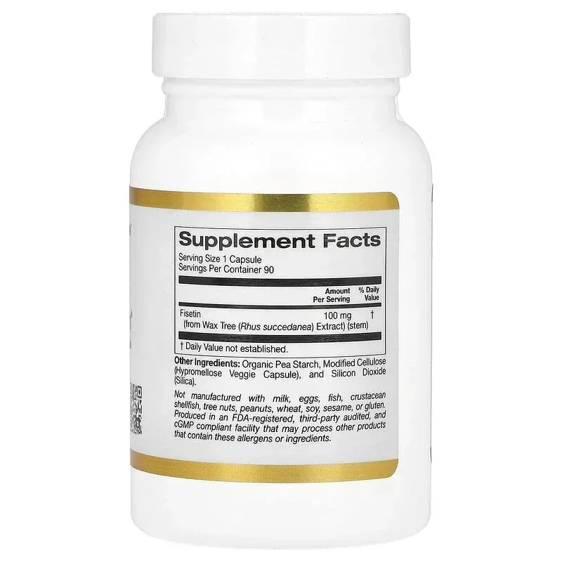 California Gold Nutrition, Fisetin with Novusetin, 100 mg, 90 Veggie Capsules - Image 2