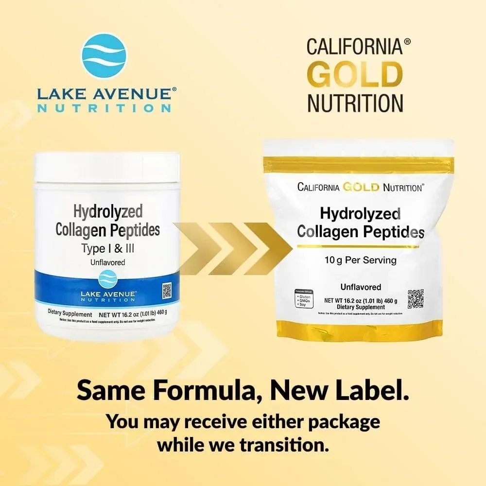 California Gold Nutrition Hydrolyzed Collagen Peptides, Type I & III, Unflavored, 7.05 oz (200 g) - Image 8