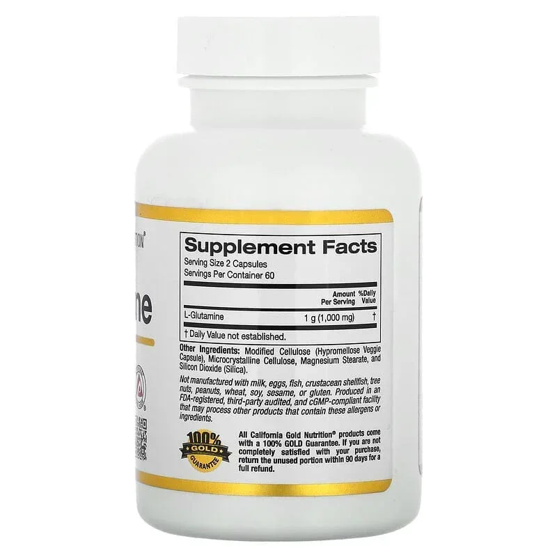 California Gold Nutrition, L-Glutamine, AjiPure, 120 Veggie Capsules (500 mg per Capsule) - Image 3