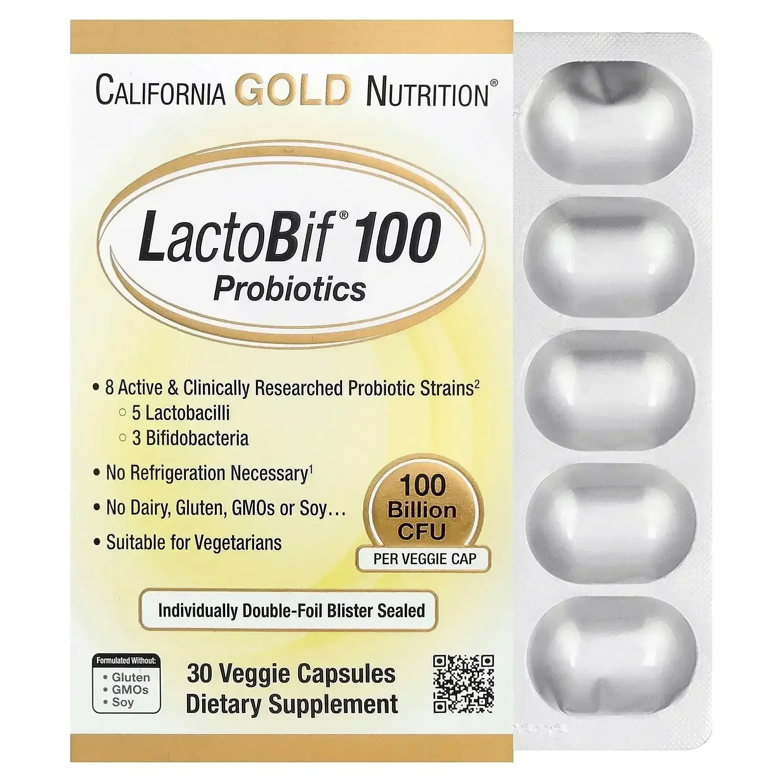 California Gold Nutrition LactoBif® 30 Probiotics, 30 Billion CFU, 60 Veggie Capsules - Image 11