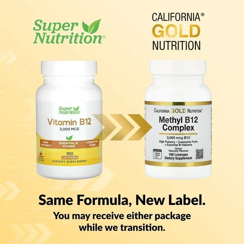 California Gold Nutrition, Methyl B12 Complex with Folate, Biotin and Vitamin B6, Cherry, 100 Lozenges - Image 4