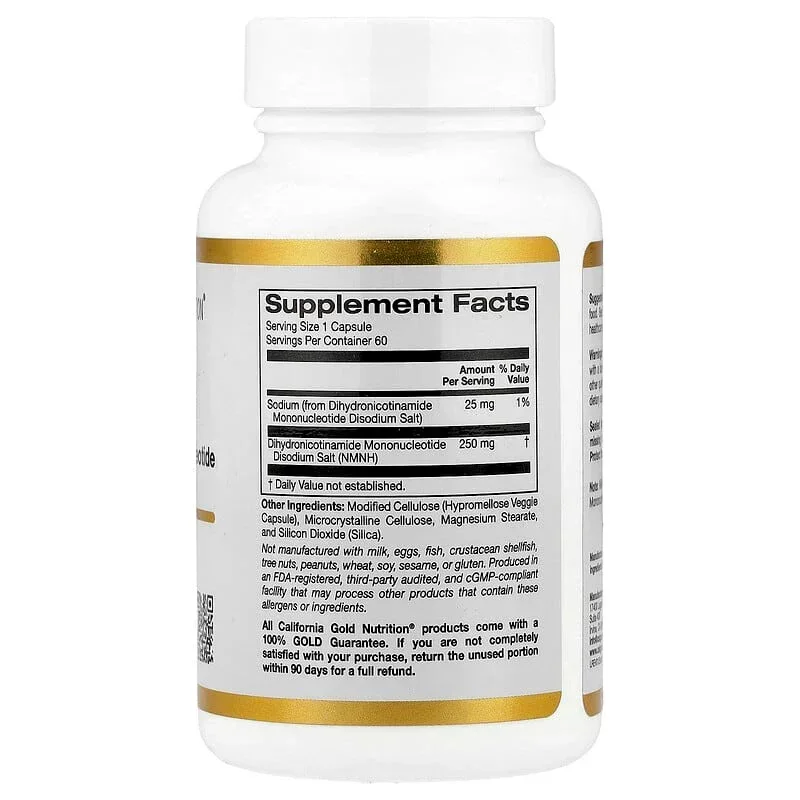California Gold Nutrition, NMNH, 250 mg, 60 Veggie Capsules - Image 2