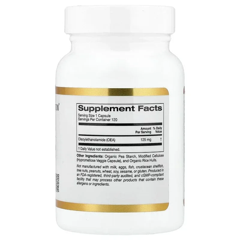 California Gold Nutrition, OEA Oleoylethanolamide, 125 mg, 120 Veggie Capsules - Image 2