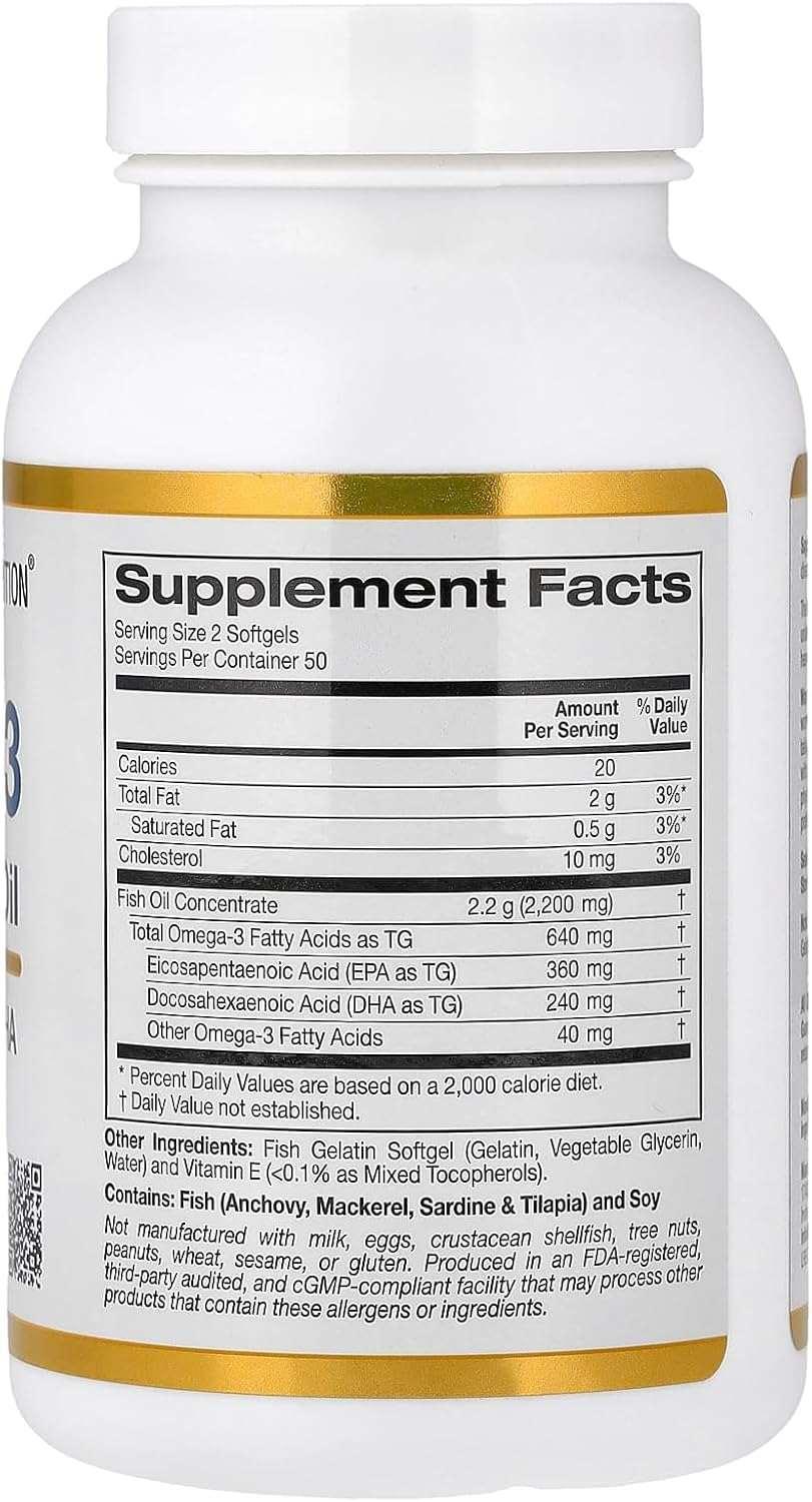California Gold Nutrition, Omega-3, Premium Fish Oil, 240 Fish Gelatin Softgels - Image 7