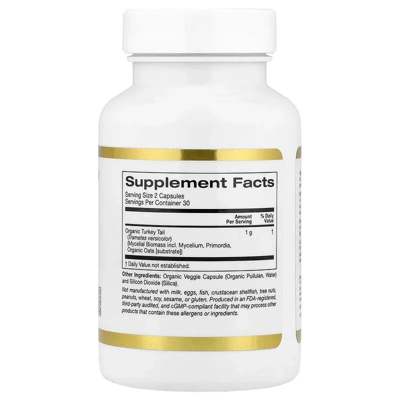 California Gold Nutrition, Organic Mushroom, 60 Veggie Capsules (0.5 g per Capsule) - Image 3