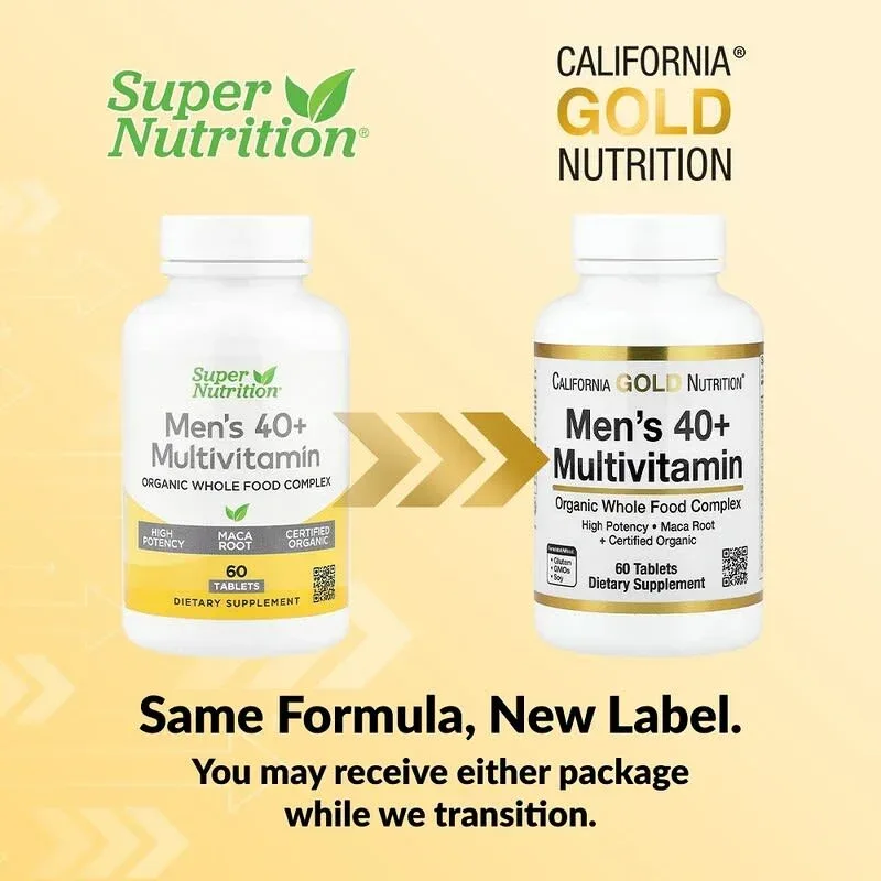 California Gold Nutrition, Organic Whole Food Men's 40+ Multivitamin with Organic Amla Extract, Organic Sunflower Extract, Organic Moringa Extract, and Organic Shiitake Extract , 60 Tablets - Image 4