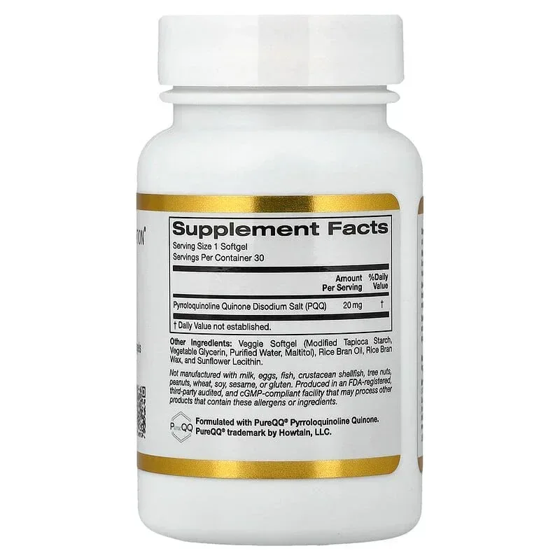 California Gold Nutrition, PQQ, 20 mg - Image 2