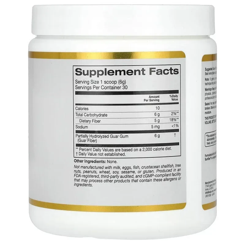 California Gold Nutrition, Prebiotic Fiber, 6.3 oz (180 g) - Image 2