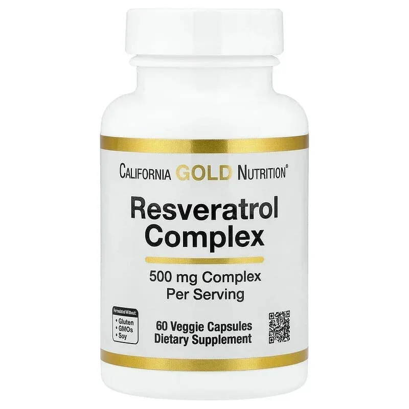 California Gold Nutrition, Resveratrol Complex with Grape Seed Extract, Red Wine Extract, and trans-Resveratrol