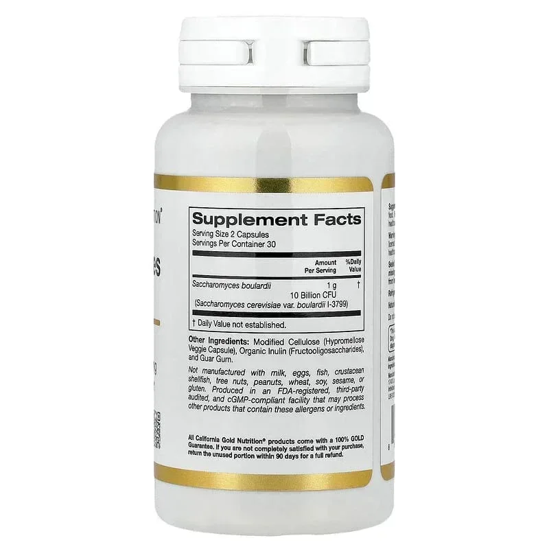 California Gold Nutrition, Saccharomyces Boulardii, 60 Veggie Capsules (5 Billion CFU per Capsule) - Image 2