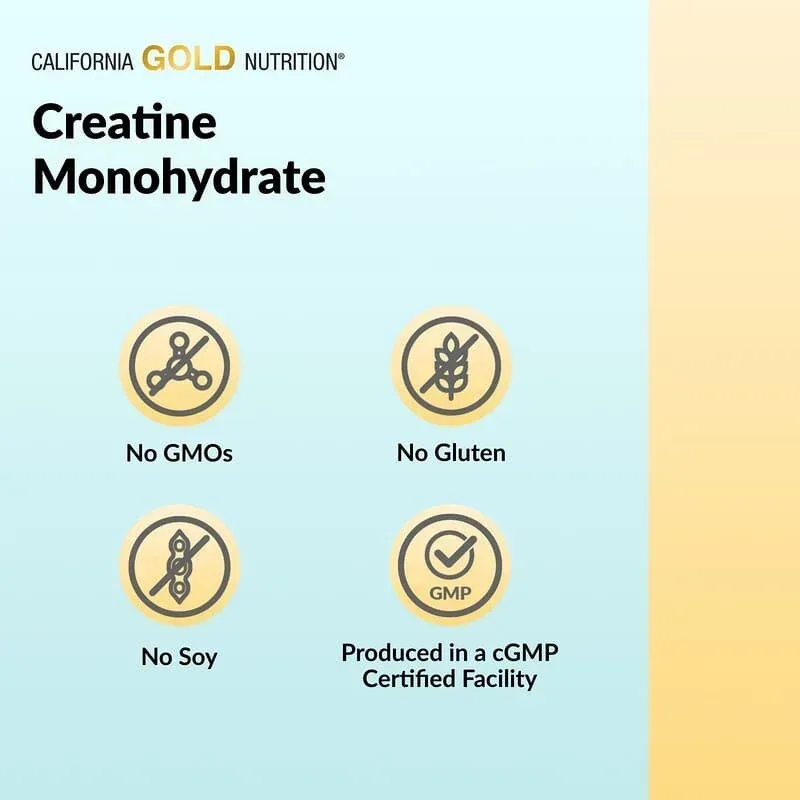California Gold Nutrition, Sport, Creatine Monohydrate, 750 mg, 240 Veggie Capsules - Image 7