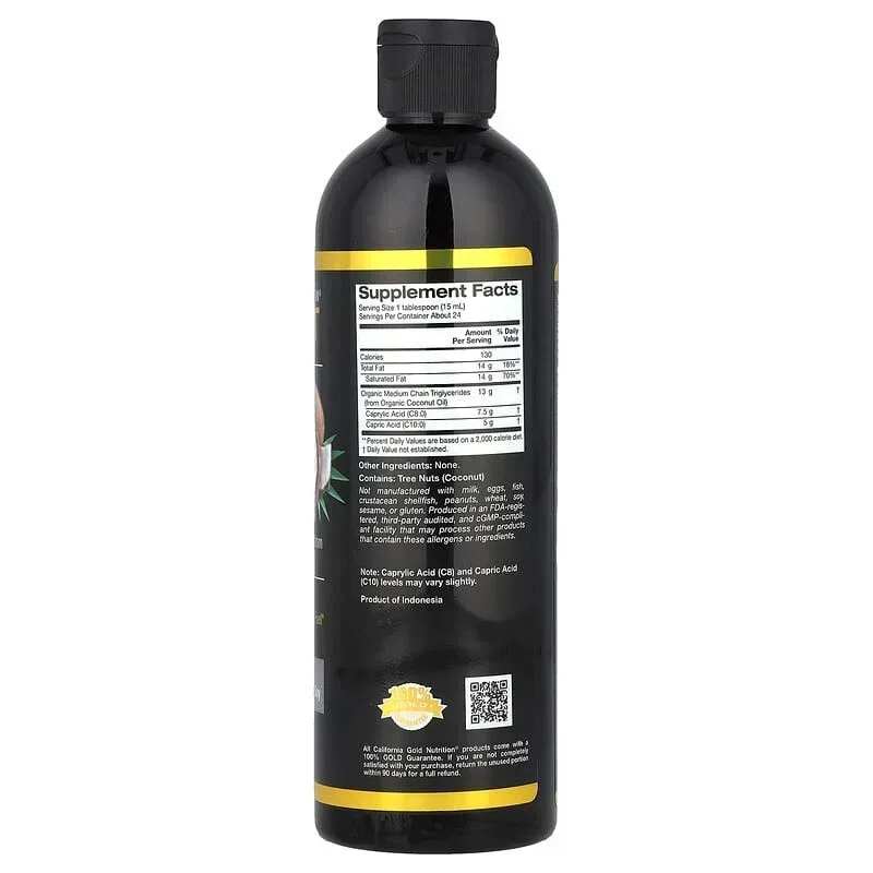 California Gold Nutrition, Sport, Organic MCT Oil, Unflavored - Image 2