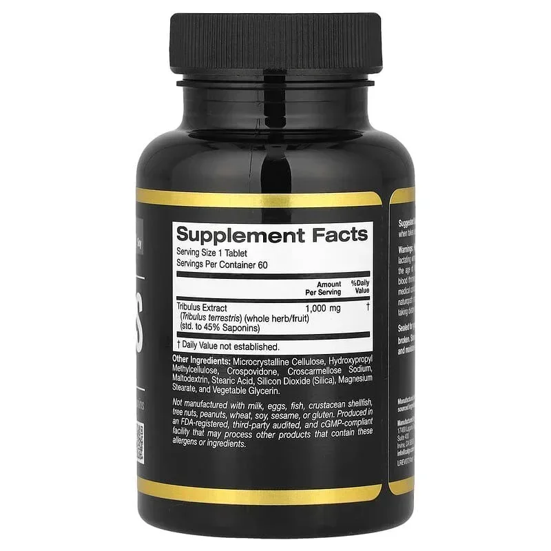 California Gold Nutrition, Sport, Tribulus, 1,000 mg, 60 Tablets - Image 2