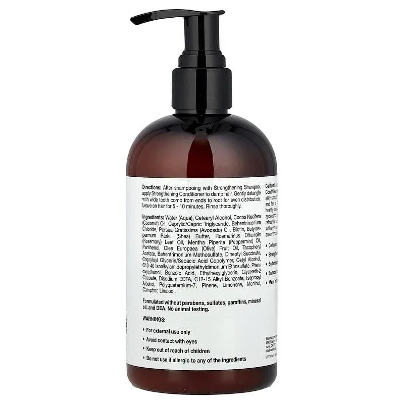 California Gold Nutrition, Strengthening Conditioner, Biotin, Rosemary Mint, 12 fl oz (355 ml) - Image 2