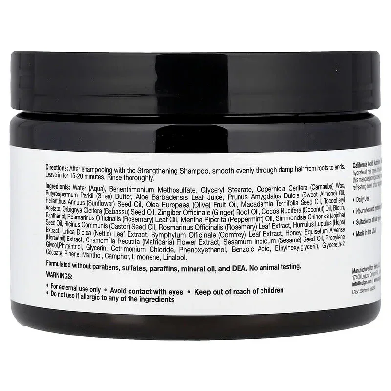 California Gold Nutrition, Strengthening Hair Masque, Biotin, Rosemary Mint, 12 oz (340 g) - Image 2