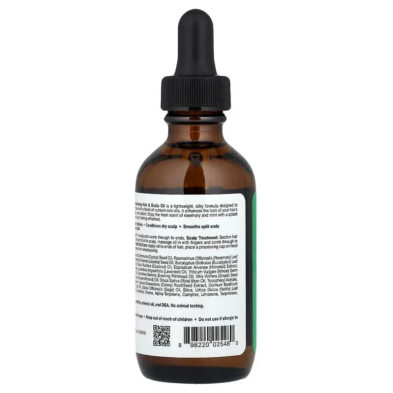 California Gold Nutrition, Strengthening Hair & Scalp Oil, Biotin, Rosemary Mint, 2 fl oz (59 ml) - Image 3
