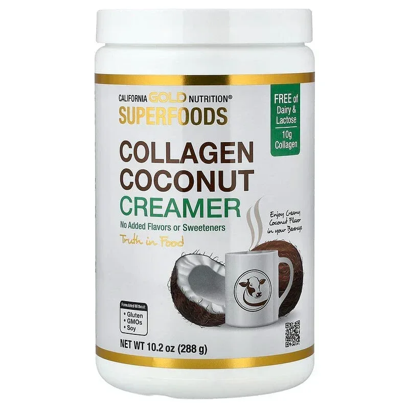 California Gold Nutrition, Superfoods, Collagen Coconut Creamer with Organic Coconut Milk Powder, and Hydrolyzed Collagen Peptides, Unsweetened, 12 Packets 0.85 oz (24 g) Each - Image 7