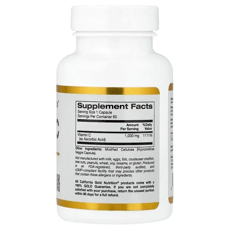 California Gold Nutrition, Vitamin C, Quali®-C, 1,000 mg - Image 2