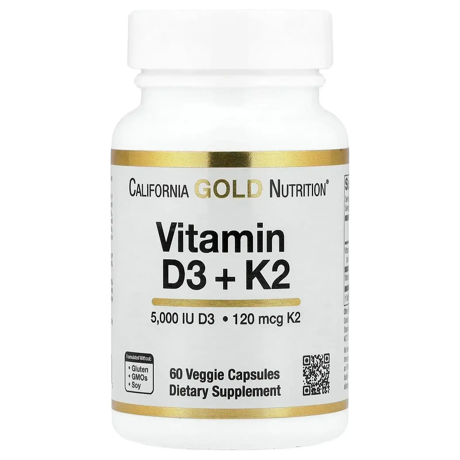California Gold Nutrition, Vitamin D3 + K2 as MK-7, Veggie Capsules - Image 6