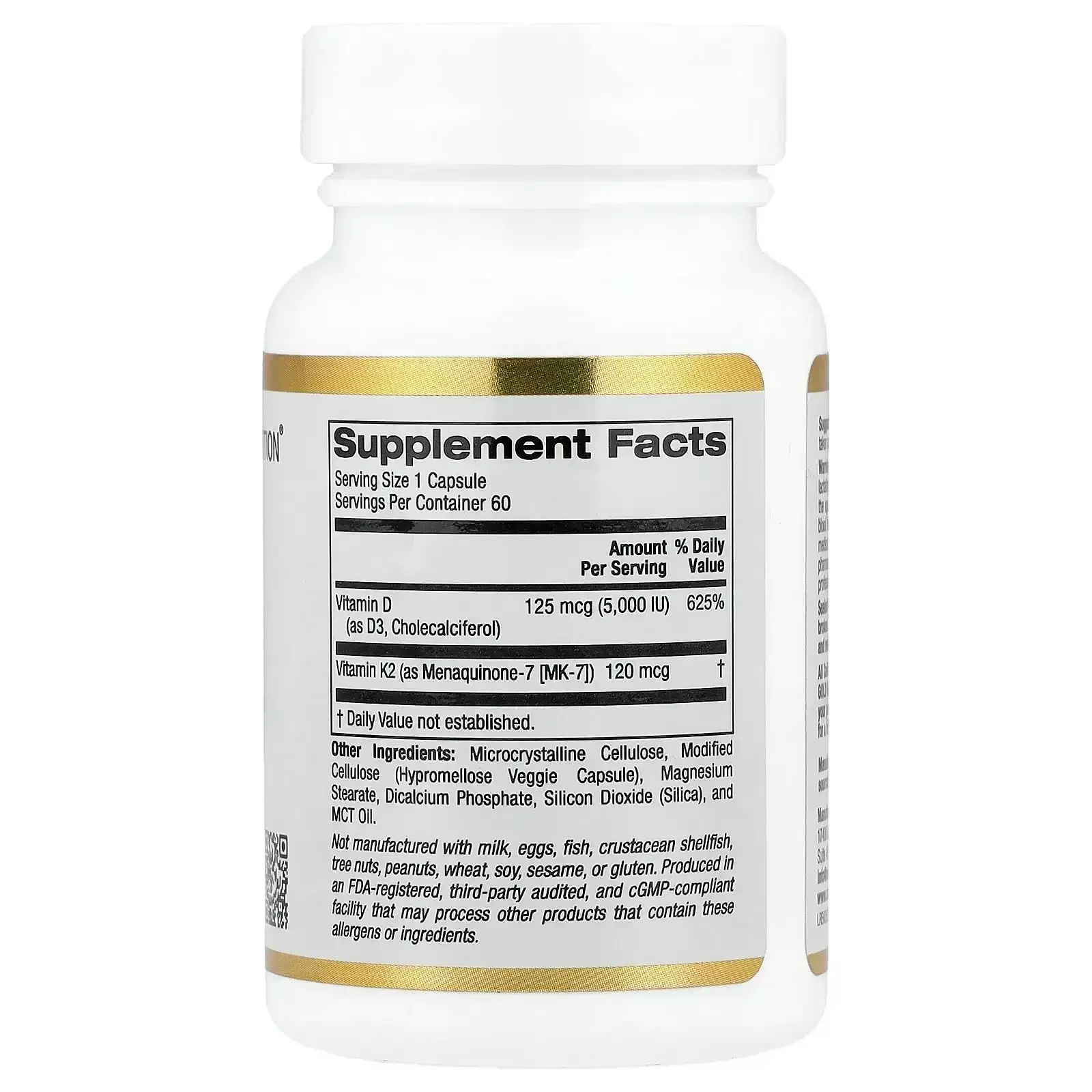 California Gold Nutrition, Vitamin D3 + K2 as MK-7, Veggie Capsules - Image 7