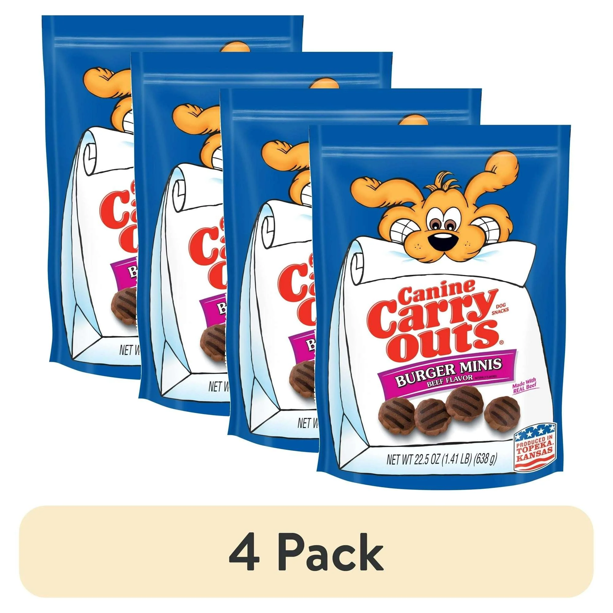 Canine Carry Outs Burger Minis Beef Flavor Dog Treats, 22.5oz Bag