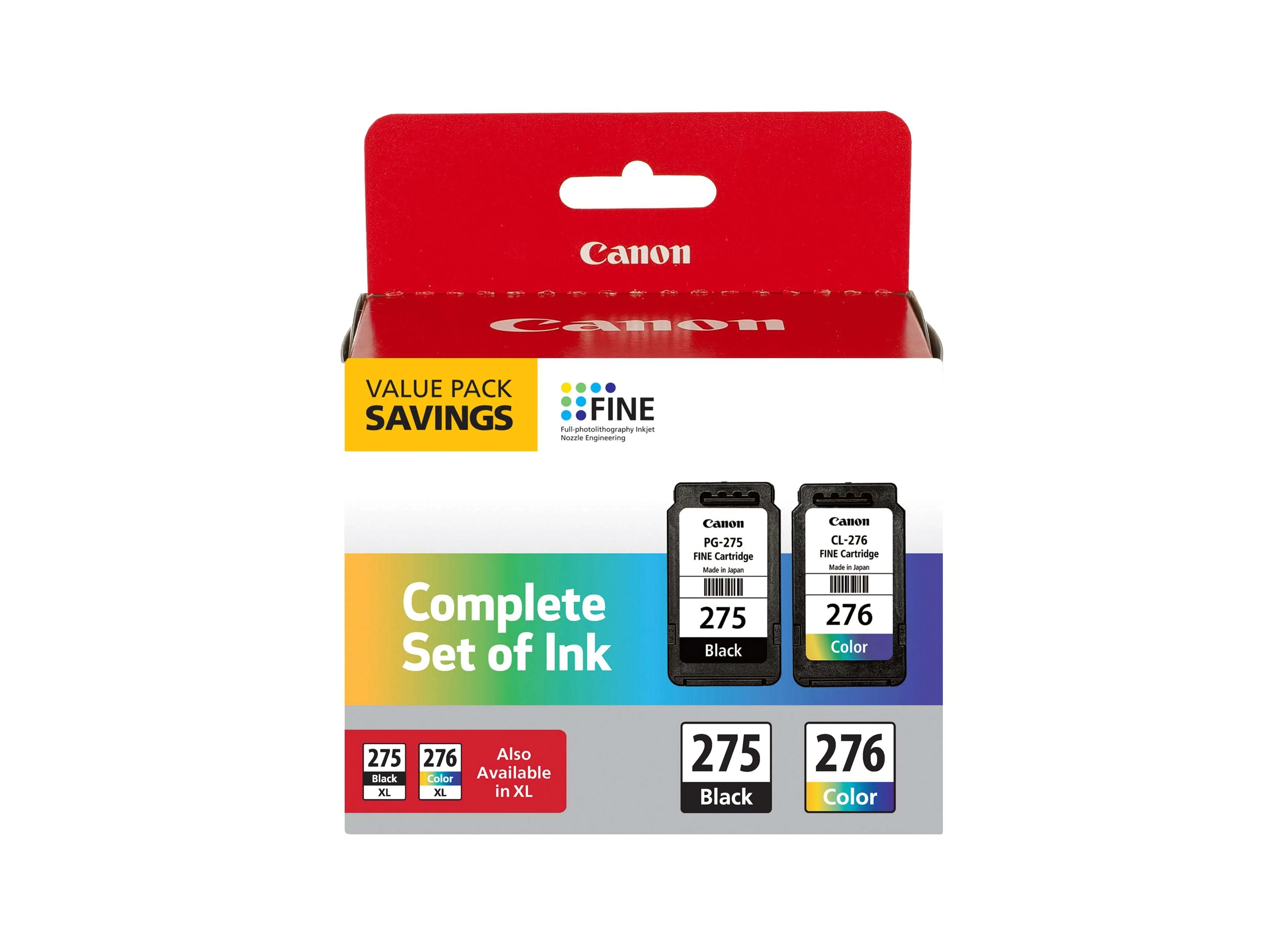 Canon PG-275/CL-276 – Genuine Ink Cartridge Combo Pack for Select PIXMA Printers - Black & Color