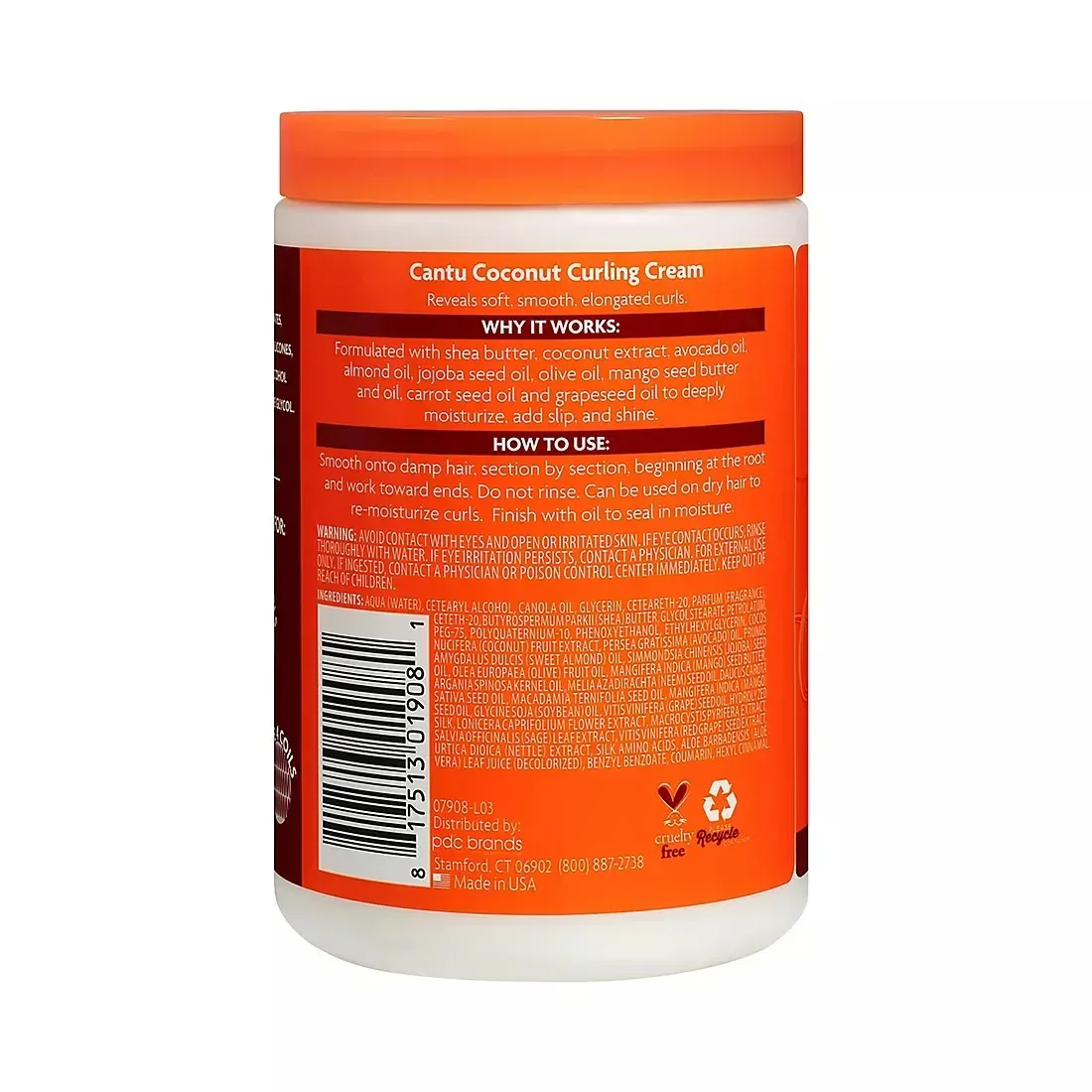 Cantu Shea Butter for Natural Hair Coconut Curling Cream, 25 oz. - Image 3