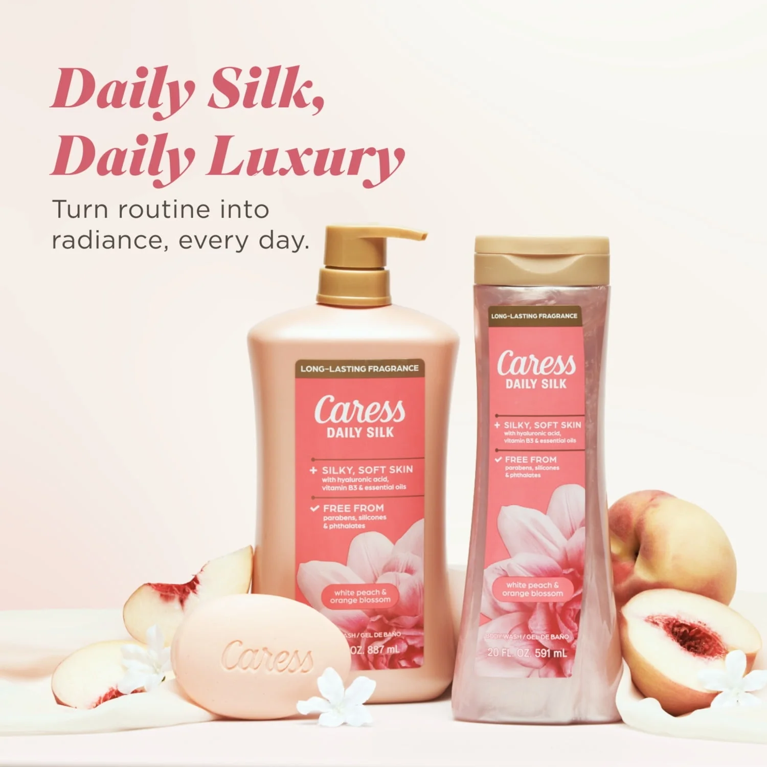 Caress Daily Silk Body Wash, Moisturizing Body Soap - Hyaluronic Acid, Vitamin B3, 20 oz - Image 8