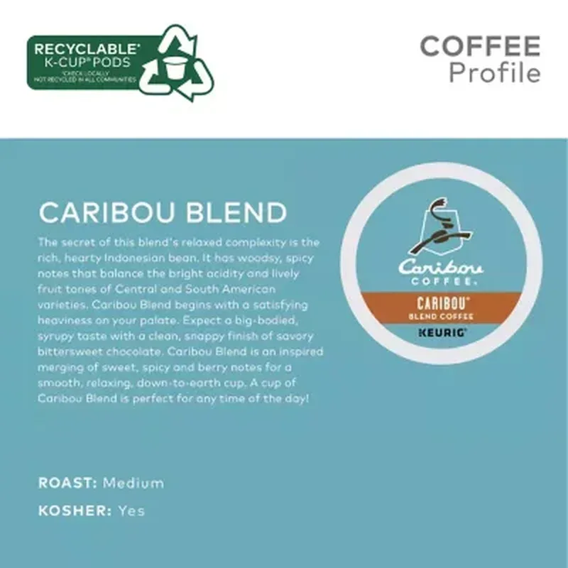 Caribou Coffee Medium Roast K-Cup Pods, Caribou Blend (100 Ct.) - Image 3