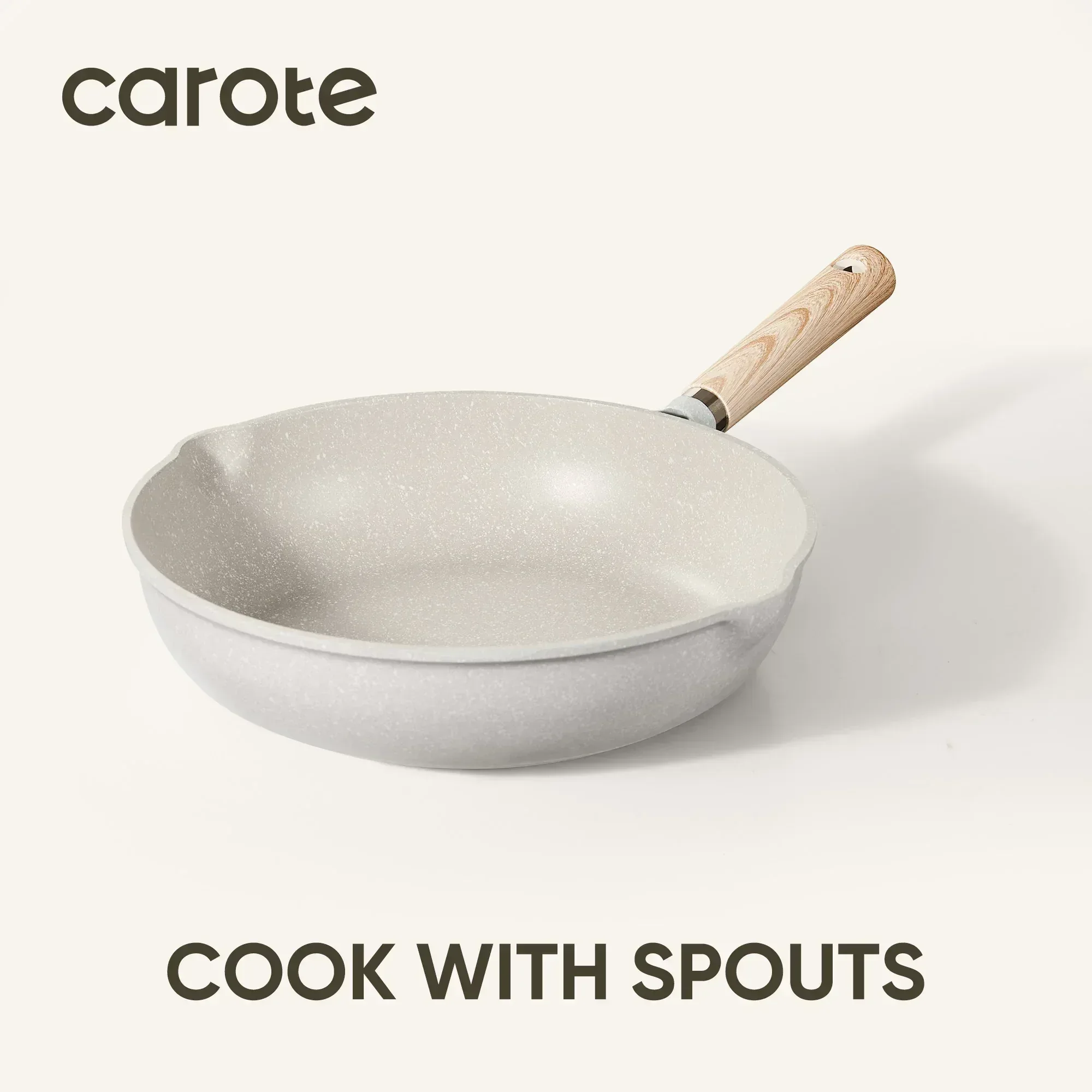 Carote 21pcs Pots and Pans Set Non Stick, Cookware Set Induction Ready, Kitchen Cooking Set, Beige - Image 4