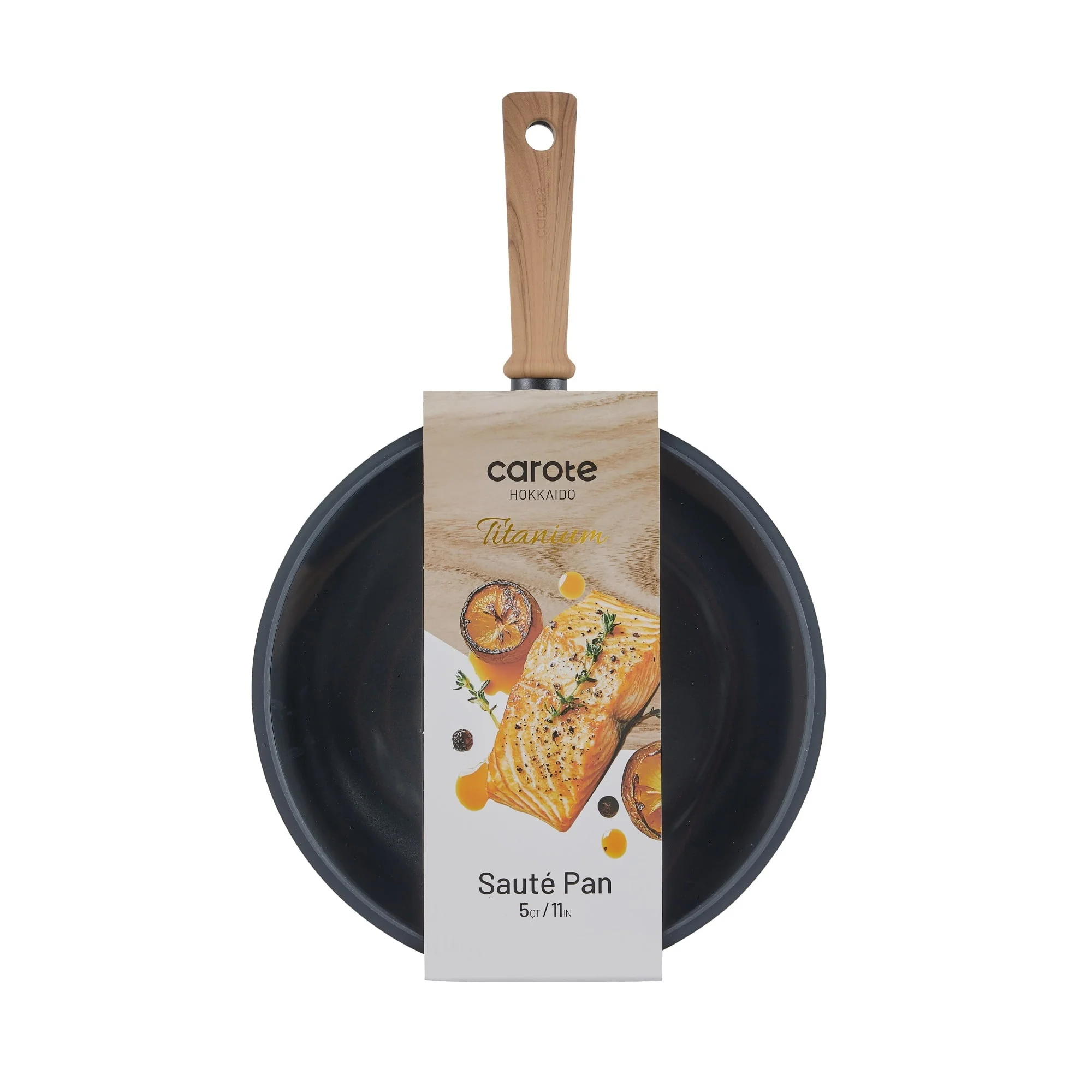 Carote Titanium Nonstick Saute Pan with Lid, 11" Non-Stick Jumbo Cooker Compatible with All Stoves, Dishwasher Safe, 5QT, Black - Image 6