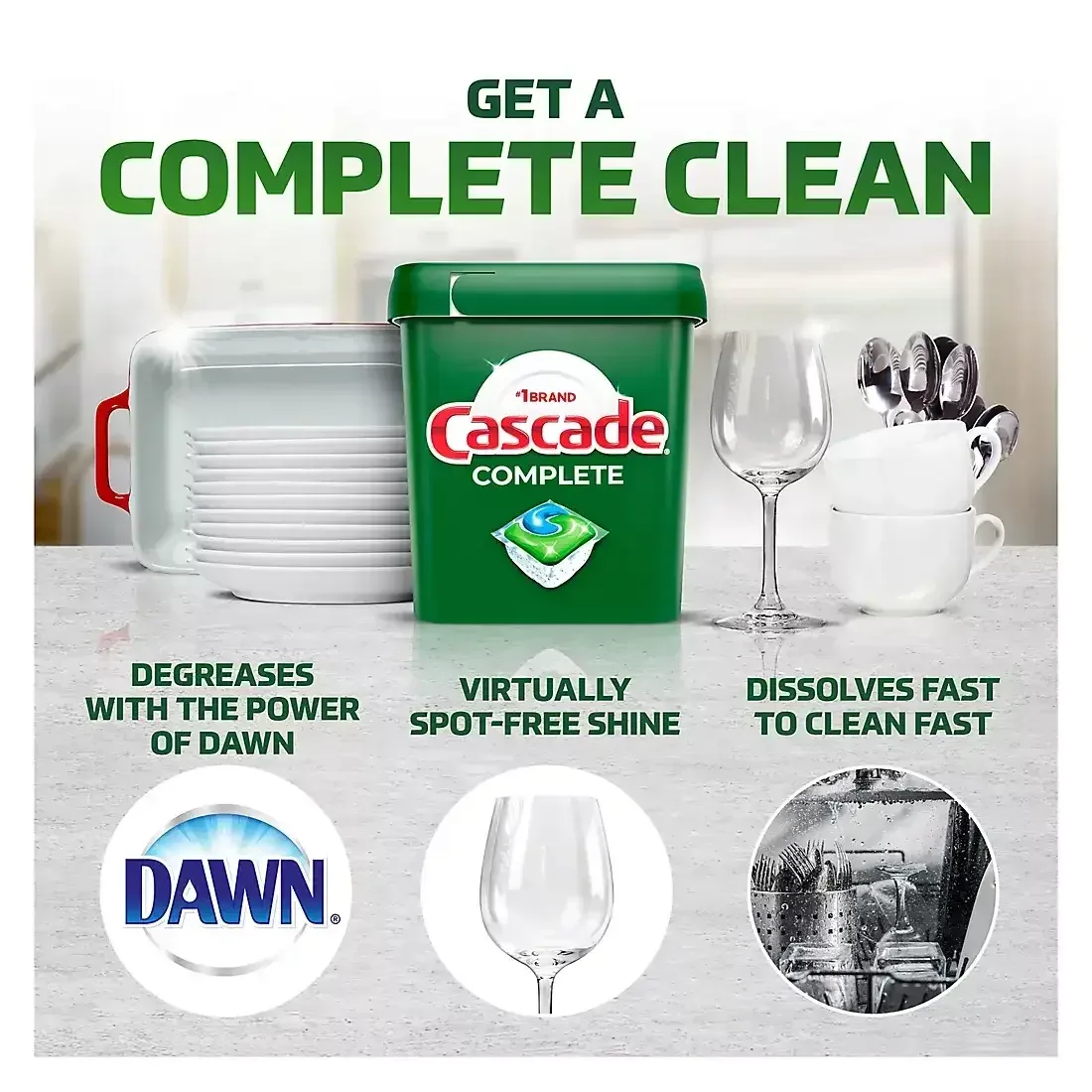 Cascade Complete Dishwasher Pods, Detergent & Soap - Fresh Scent, 93 ct. - Image 4