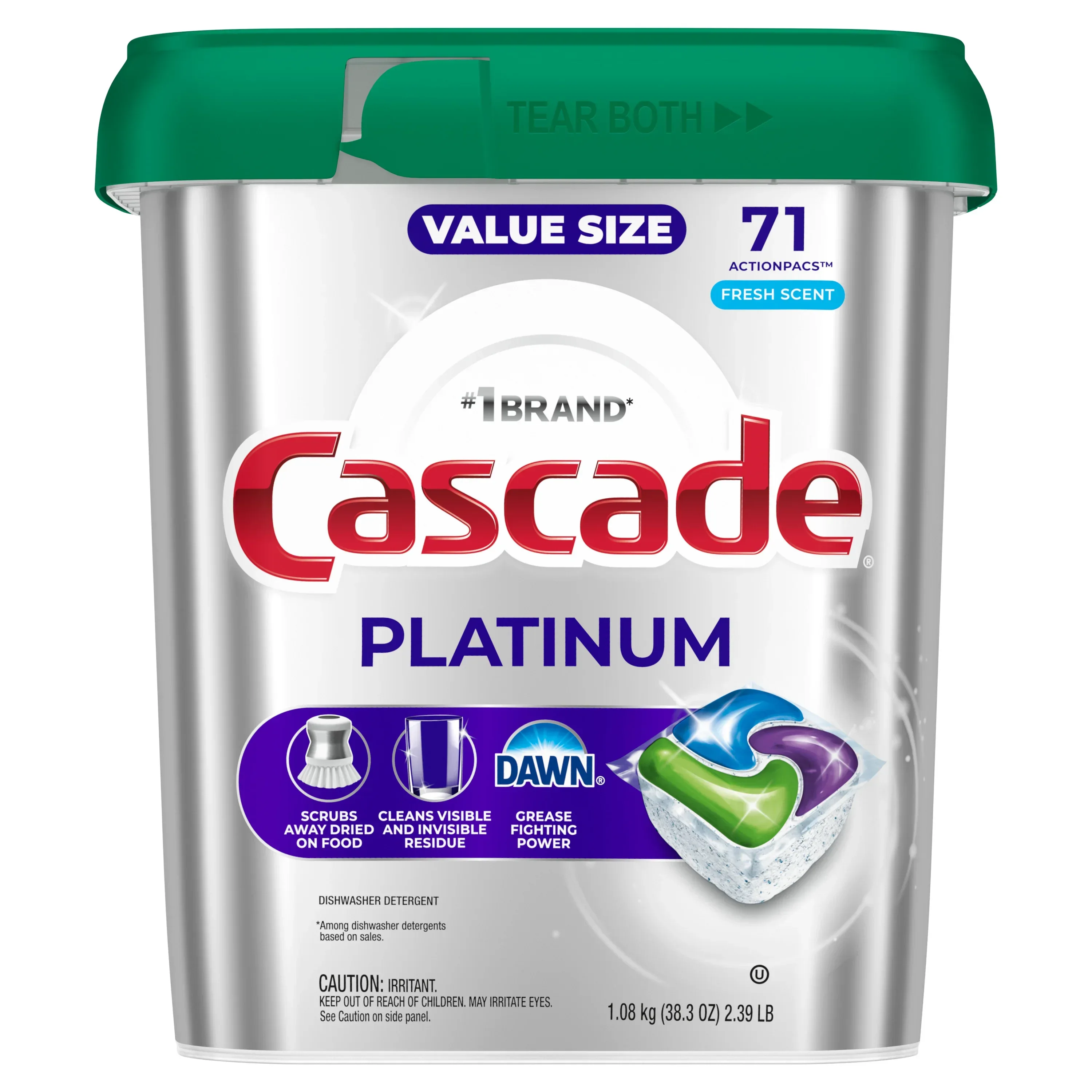 Cascade Platinum Dishwasher Pods, Dishwasher Detergent Soap Tabs, Fresh, 71 Count - Image 6