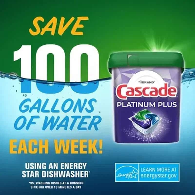 Cascade Platinum plus Actionpacs Dishwasher Detergent Pacs, Fresh Scent (81 Ct.) - Image 6