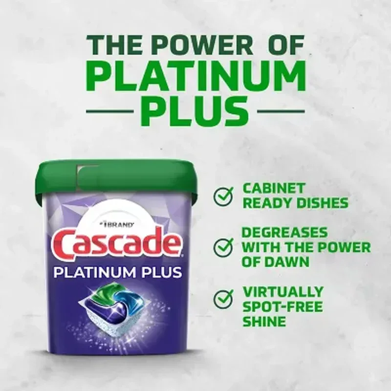 Cascade Platinum plus Actionpacs Dishwasher Detergent Pacs, Fresh Scent (81 Ct.) - Image 7