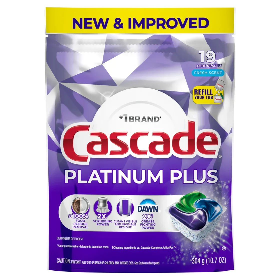 Cascade Platinum Plus Dishwasher Pods, Dishwasher Detergent, Dish Detergent Soap, Fresh, 19 Count - Image 8