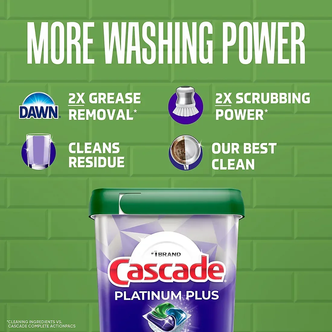 Cascade Platinum Plus Dishwasher Pods - Fresh Scent, 82 ct. - Image 4