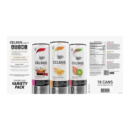Celsius Sparkling Energy Drink, Core Variety Pack, 12 fl oz, 18-count - Image 5