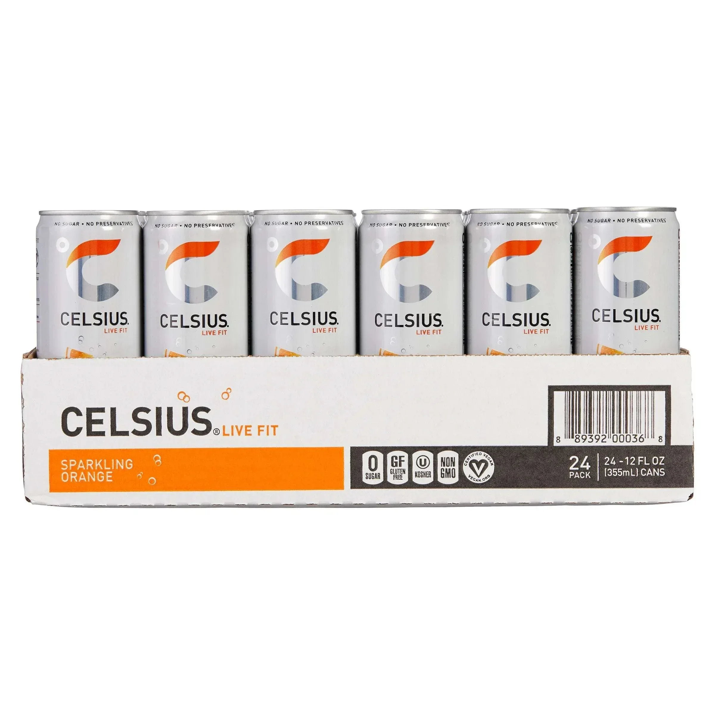 Celsius Sparkling Energy Drink, Orange, 12 fl oz, 24-count - Image 3