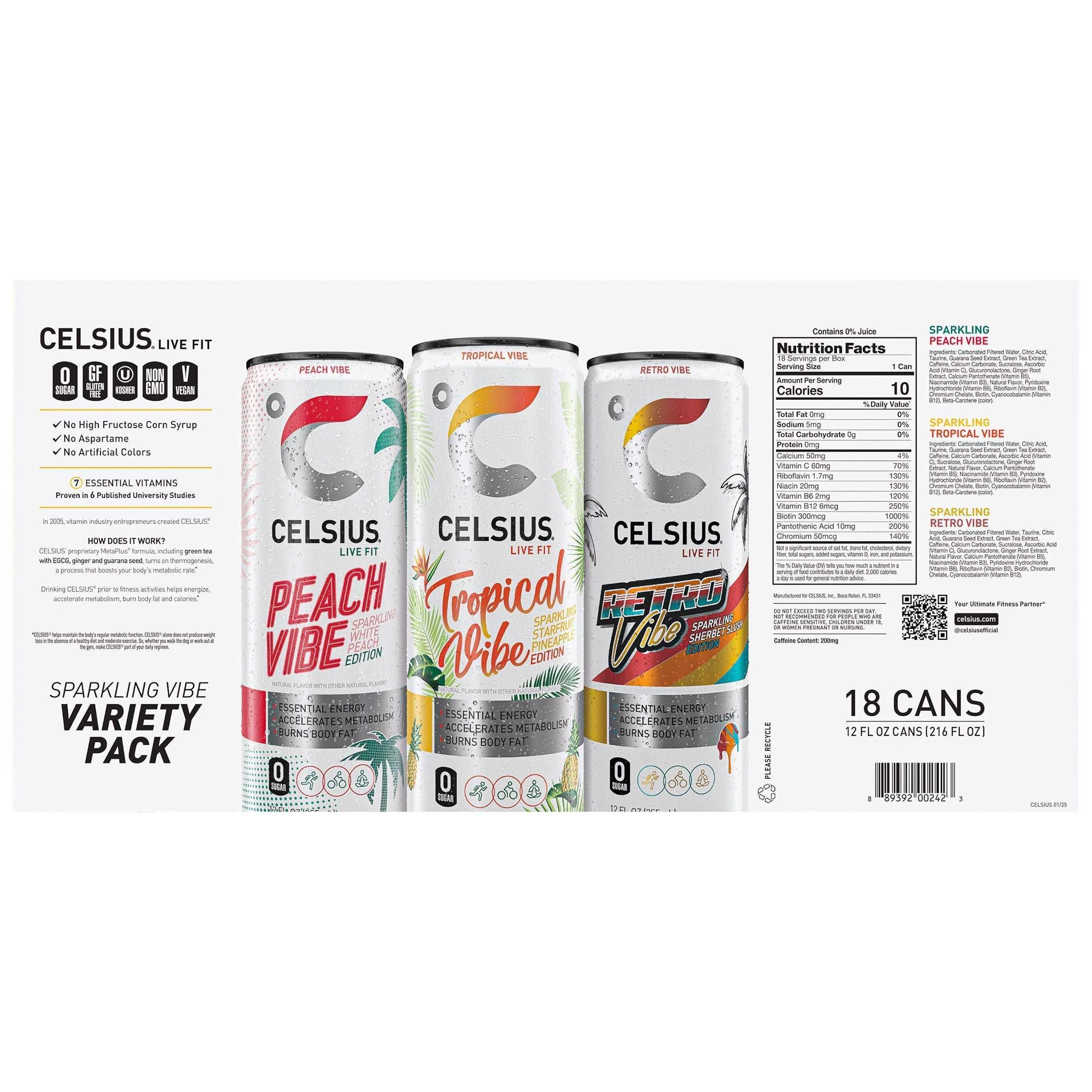 Celsius Sparkling Energy Drink, Variety Pack, 12 fl oz, 18-count - Image 5