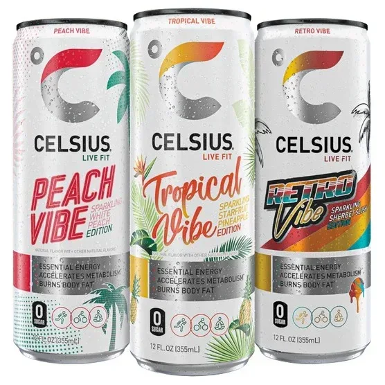 Celsius Sparkling Energy Drink, Vibe Variety Pack, 12 fl oz, 18-count - Image 2