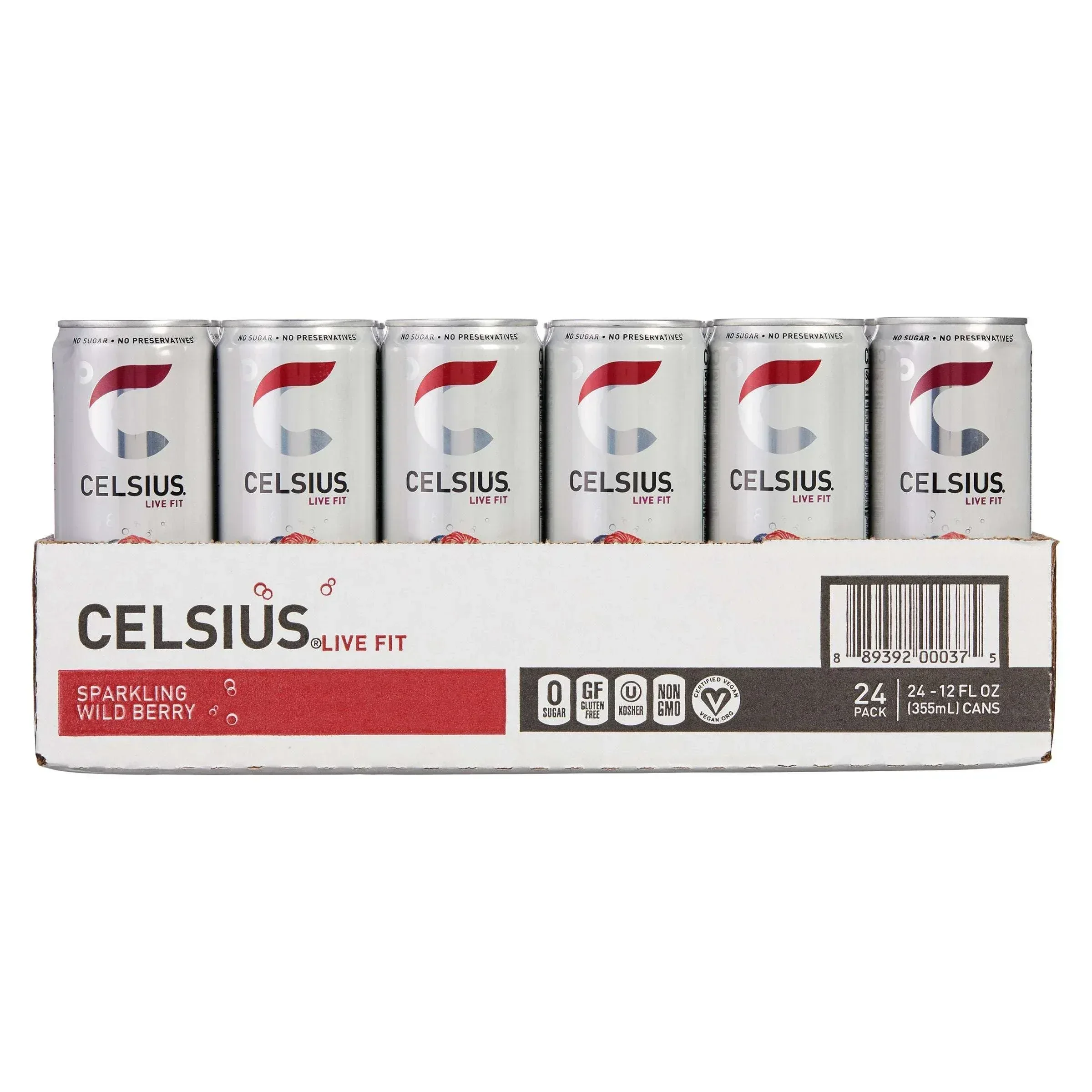 Celsius Sparkling Energy Drink, Wild Berry, 12 fl oz, 24-count - Image 2