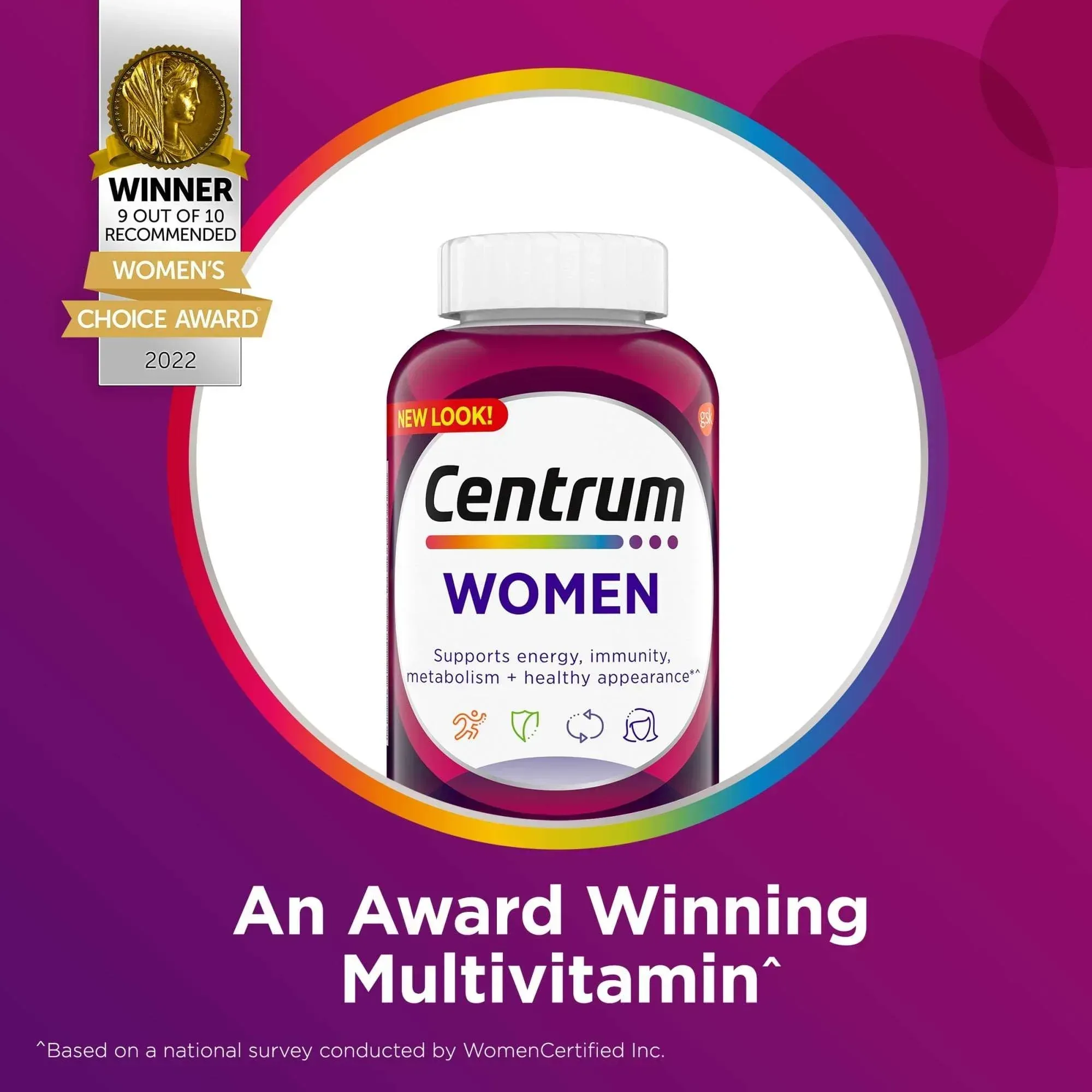 Centrum Women Multivitamin With Vitamins A, B, C, D3 & E With Iron, 100 Count - Image 7