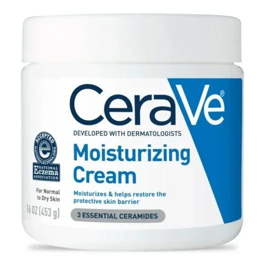CeraVe Moisturizing Cream, Face & Body Moisturizer for Normal to Very Dry Skin, 16 oz