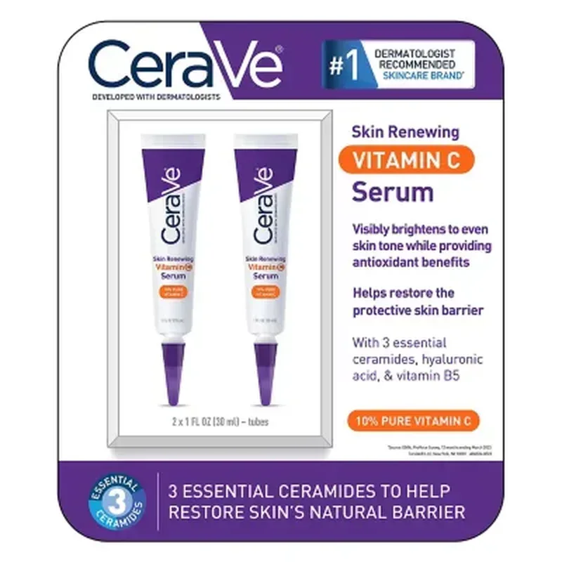 Cerave Skin Renewing Vitamin C Serum (1.0 Fl. Oz., 2 Pk.) - Image 2