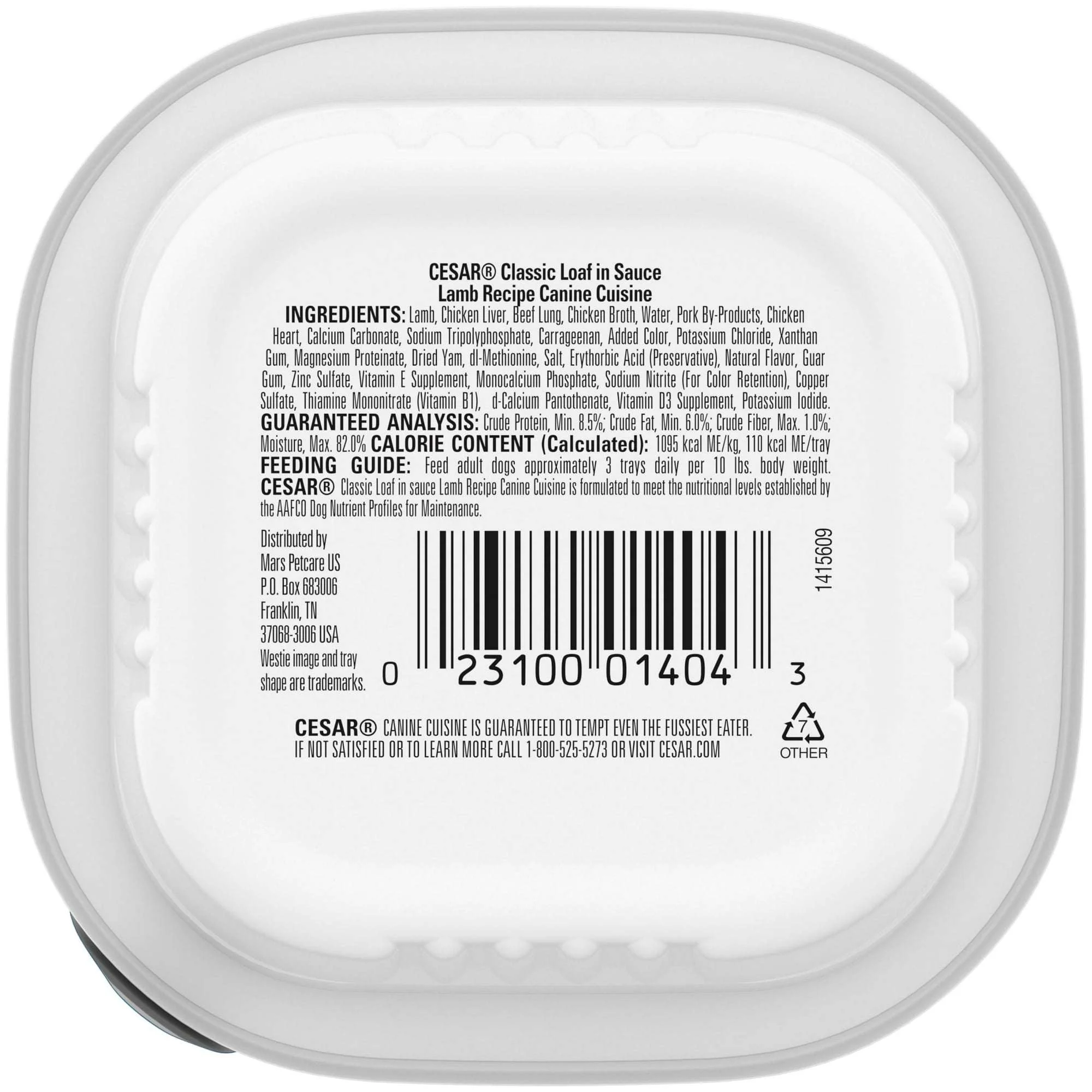 Cesar Classic Loaf In Sauce Lamb Recipe Wet Dog Food, 3.5 Oz - Image 3