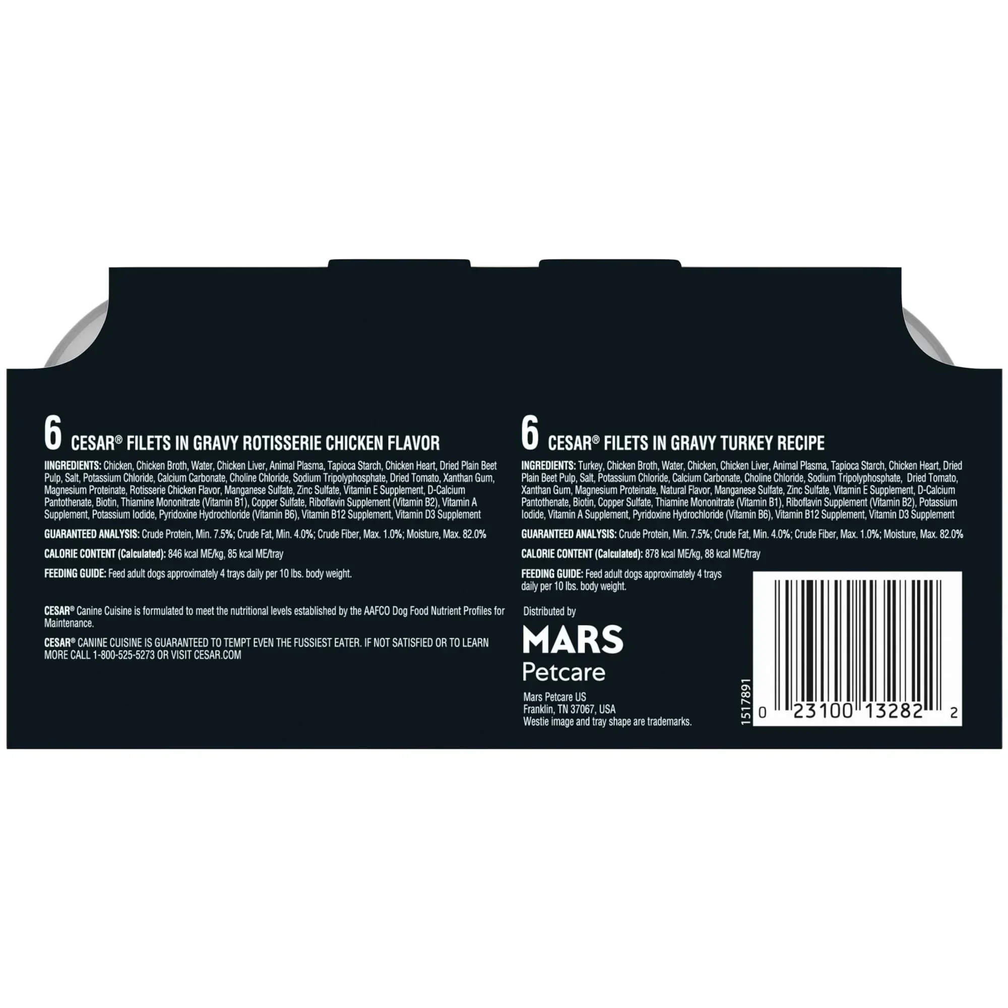 Cesar Filets in Gravy Poultry Flavor Variety Adult Wet Dog Food, 3.5 oz Trays (12 Pack) - Image 2