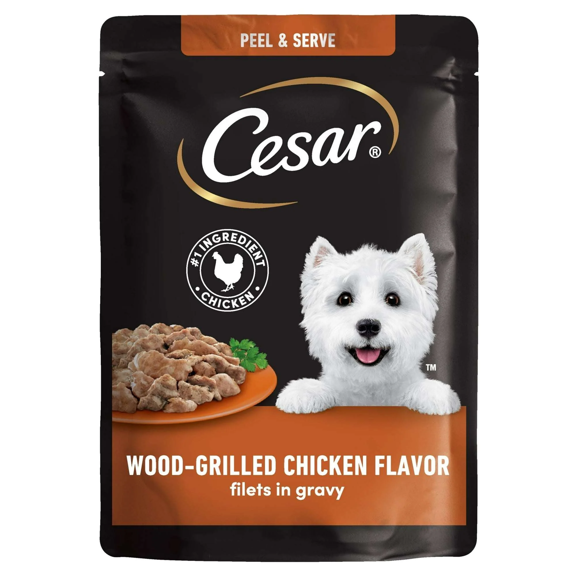 Cesar Filets in Gravy Wood-Grilled Chicken Flavor Wet Dog Food, 1.76-oz Mini-Pouches - Image 2
