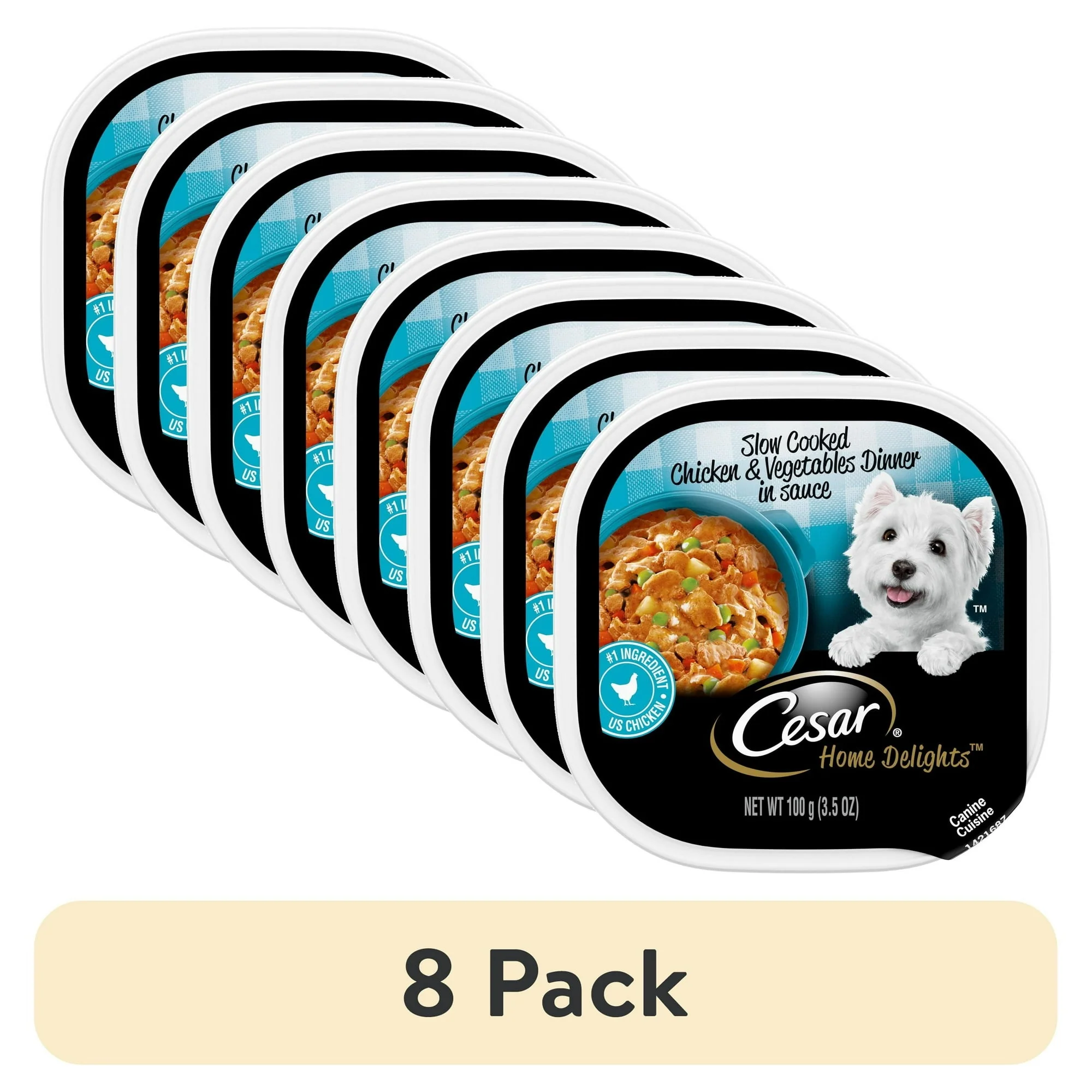 Cesar Home Delights Slow Cooked Chicken And Vegetables Wet Dog Food, 3.5 Oz Tray