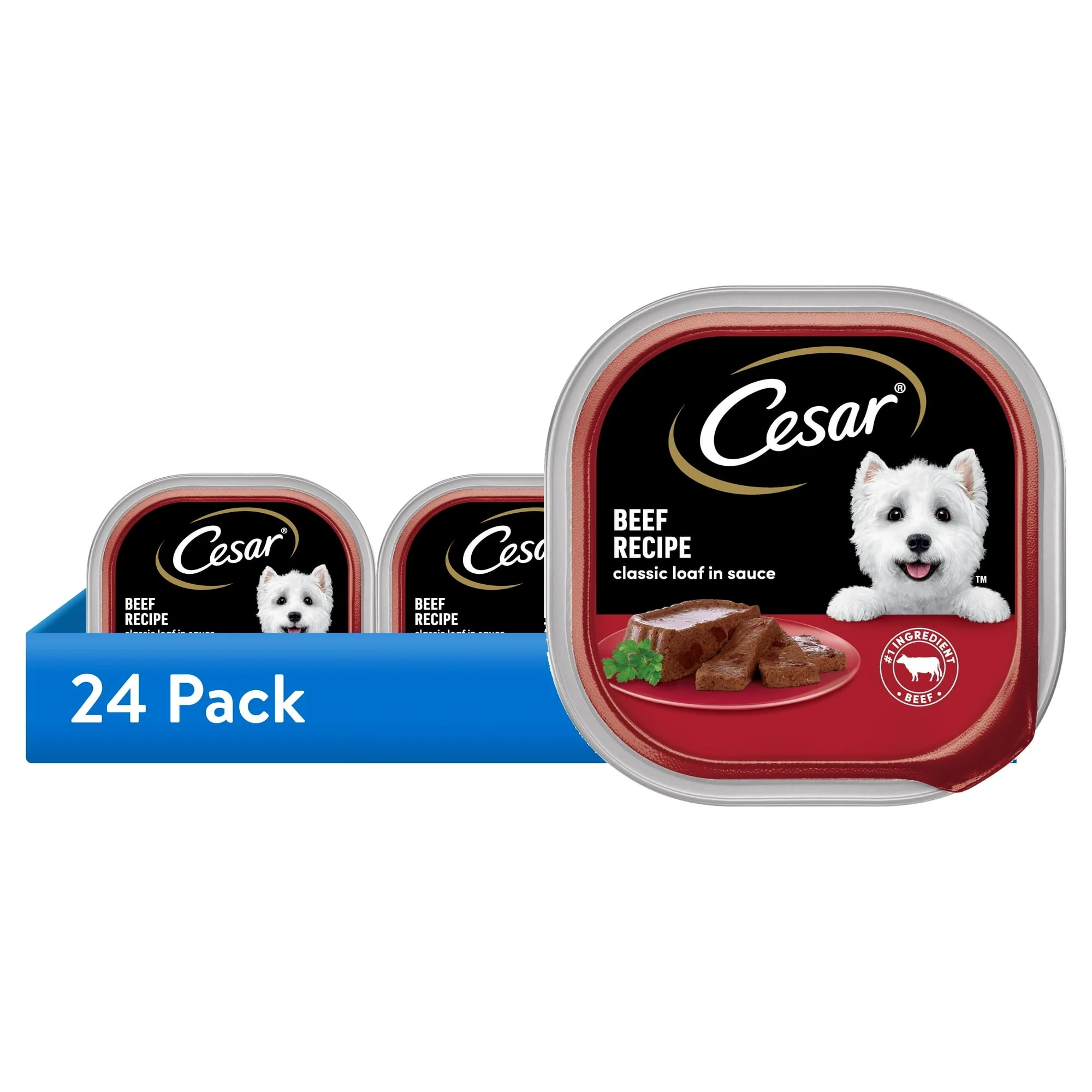 Cesar Loaf in Sauce Beef Recipe Adult Wet Dog Food, 3.5 oz Easy Peel Trays - Image 11